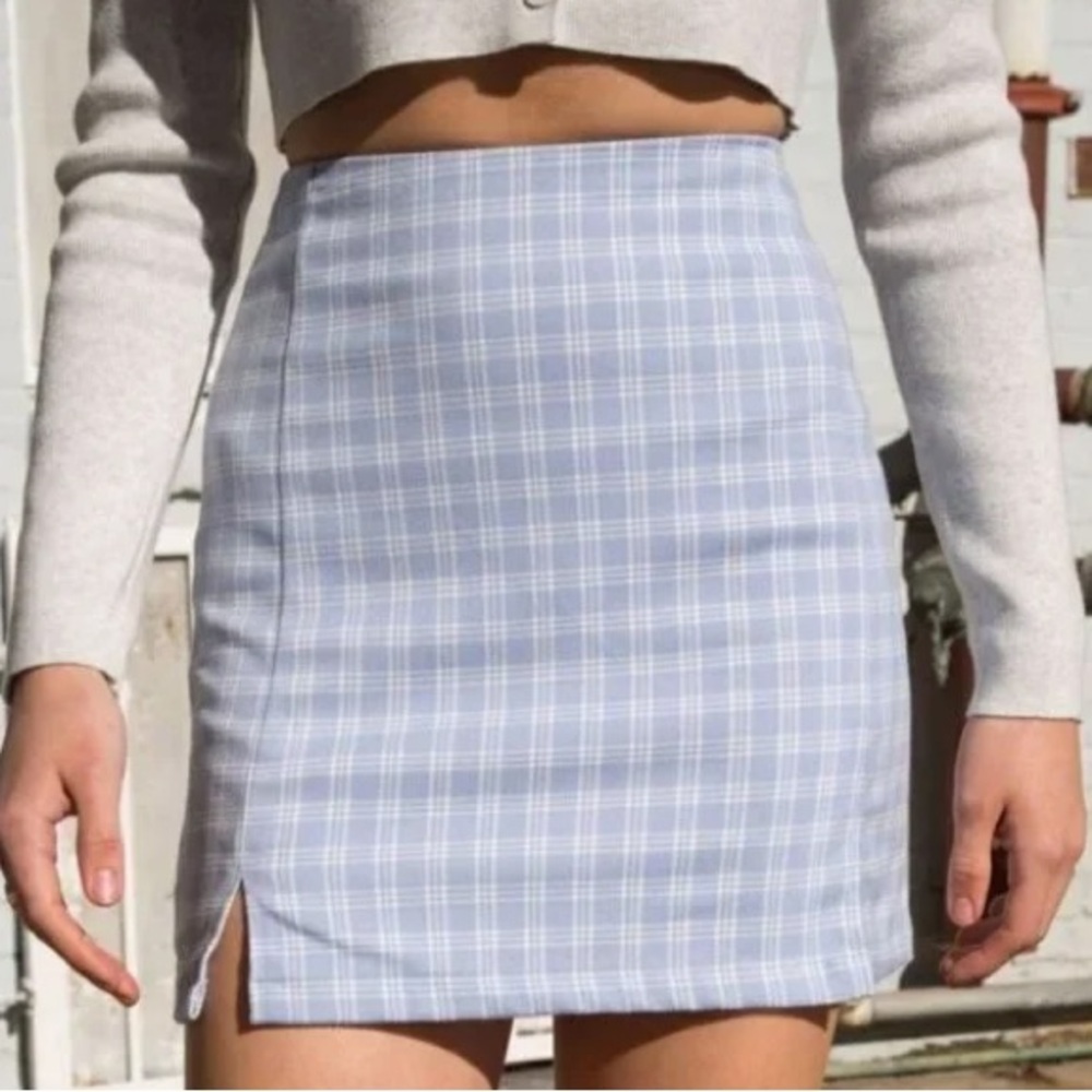 brandy melville light blue Cara skirt